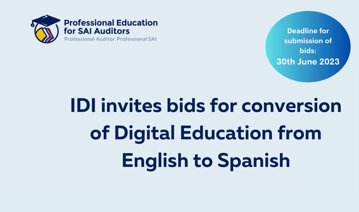 IDI invites firms to bid for a contract to convert 160 hours of digital education from English to Spanish 