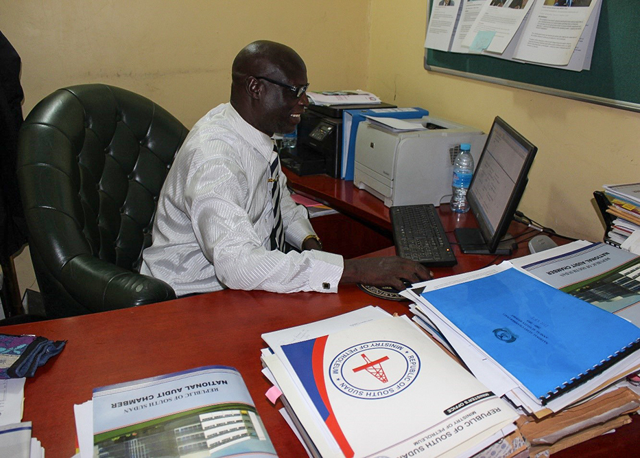 Deputy Auditor General Dr. Justin Droko in the Juba office