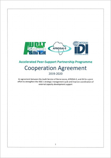 IDI SAI Sierra Leone AFROSAI-E Cooperation Agreement