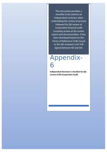Appendix 6 IR checklist for QA review