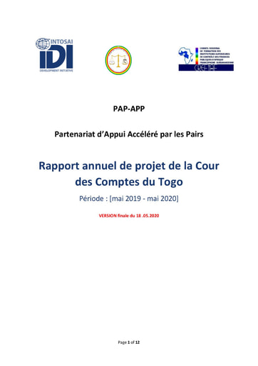 SAI Togo PAP APP Project Report (May 2019 - May 2020)