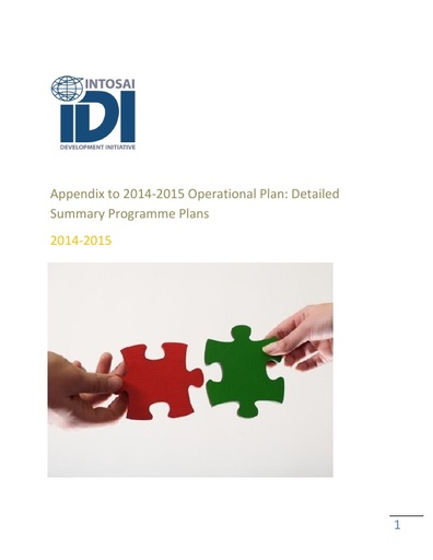 Appendix to IDI Operational Plan 2014-2015