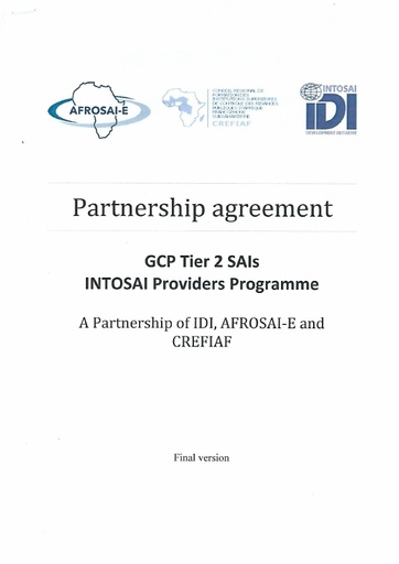Partnership agreement IDI,  AFROSAI E and CREFIAF