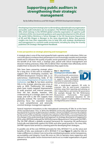 Supporting public auditors in strengthening their strategic 