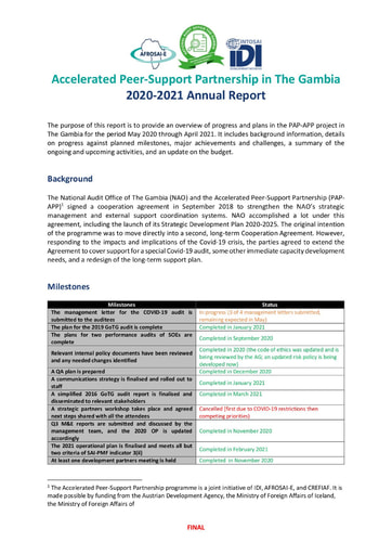 PAP-APP in The Gambia: 2020-2021 Annual Report