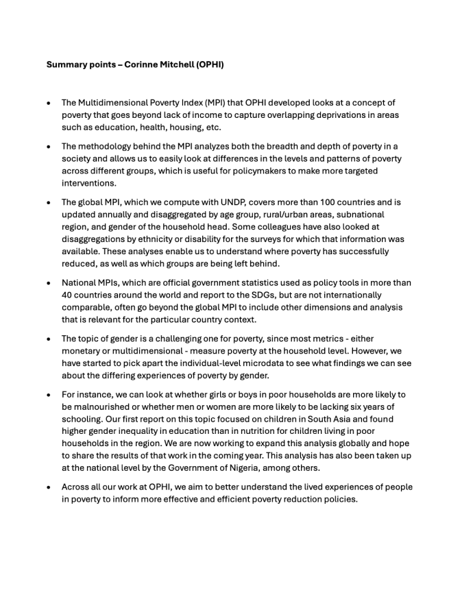 2 2 Summary points Corinne Mitchell (OPHI)