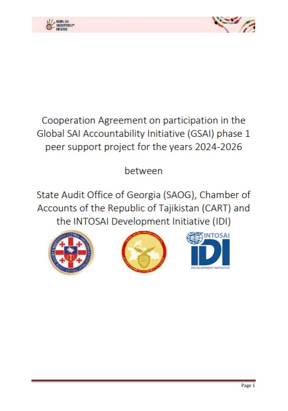 GSAI Tajikistan Cooperation Agreement SAI Georgia