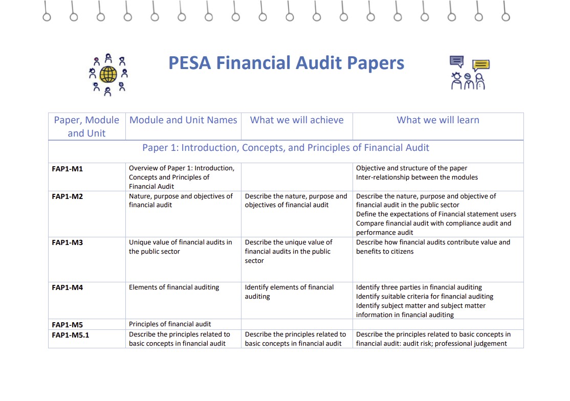 PESA Module Names and Objectives: Financial Audit Module