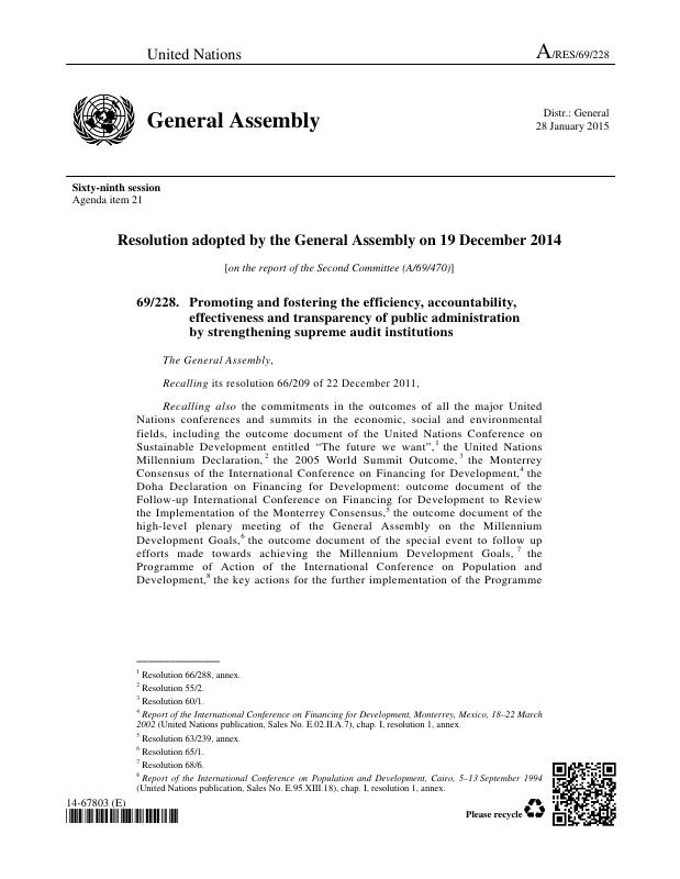 UN Resolution 69/228