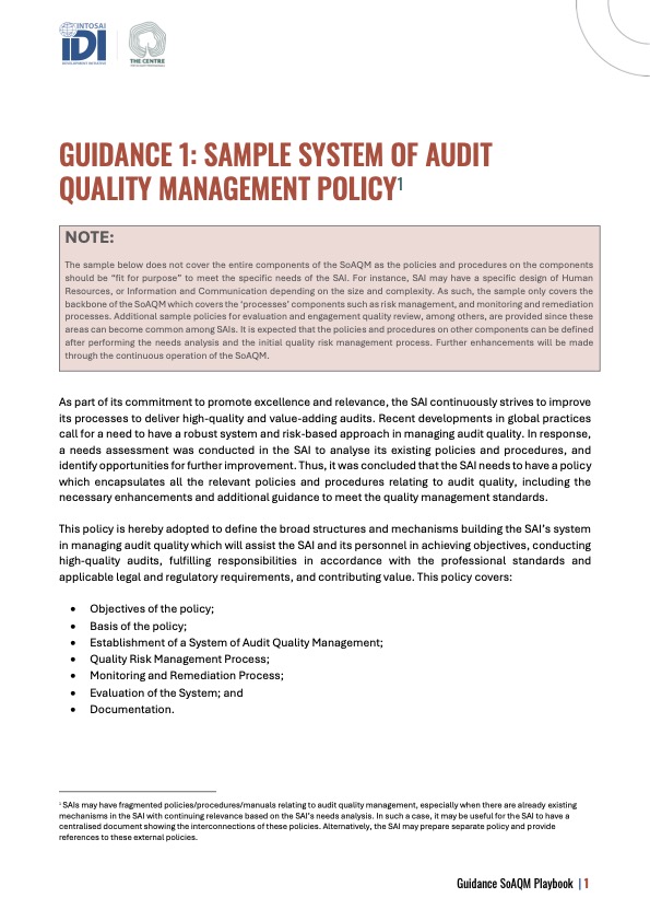 1  Sample SoAQM Policy