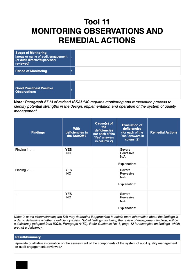 Tool 11 Monitoring Observations and Rem