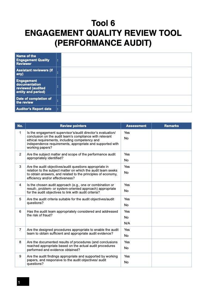 Tool 6 Engagement Quality Review Tool (PA)