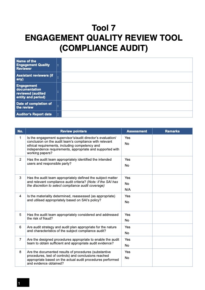 Tool 7 Engagement Quality Review Tool (CA)