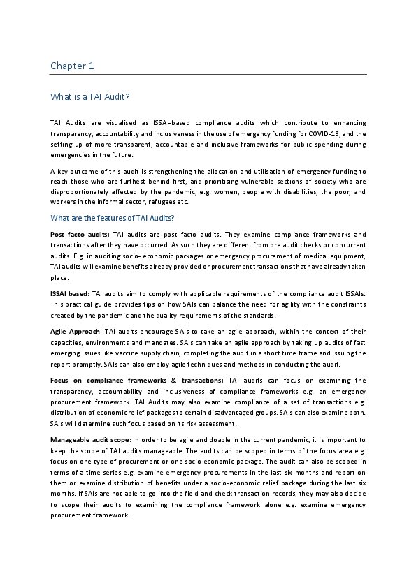 TAI audit guide chapter 1 What is tai audit