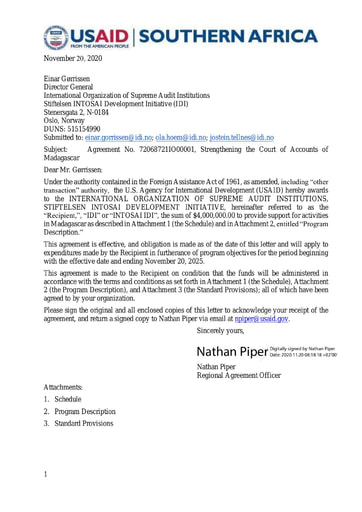 72068721IO00001 Strengthening the Court of Accounts of Madagascar