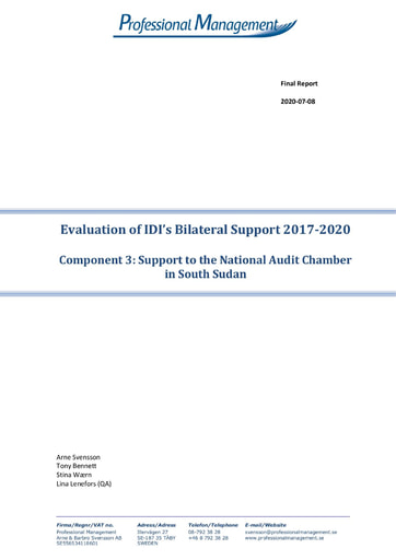 Bilateral Support 2017-2020 Evaluation, Component 3 – Support to the NAC South Sudan Peer support project 2017-2020